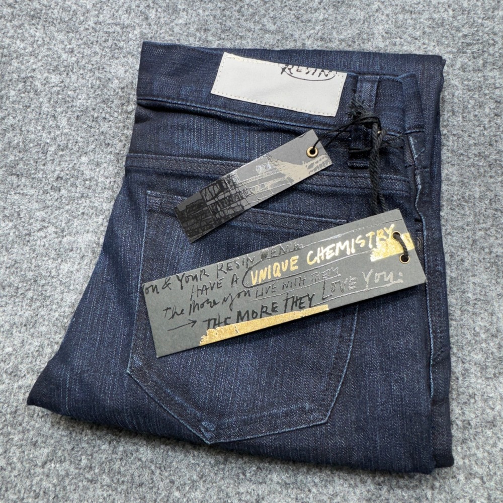 Resin Denim The Catalyst Jeans Womens 26 Blue Coated Skinny Raw Indigo NWT